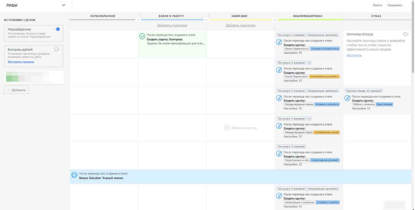Внедрение CRM для консалтинговой компании для В2В. Международный клиент