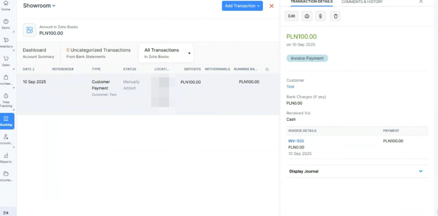 Настройка финансового учета в Zoho CRM для производителя декора, Польша