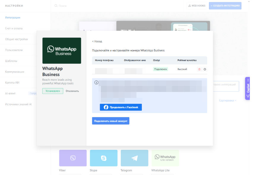Подключение и настройка каналов коммуникации для консалтинговой компании. Международный клиент.