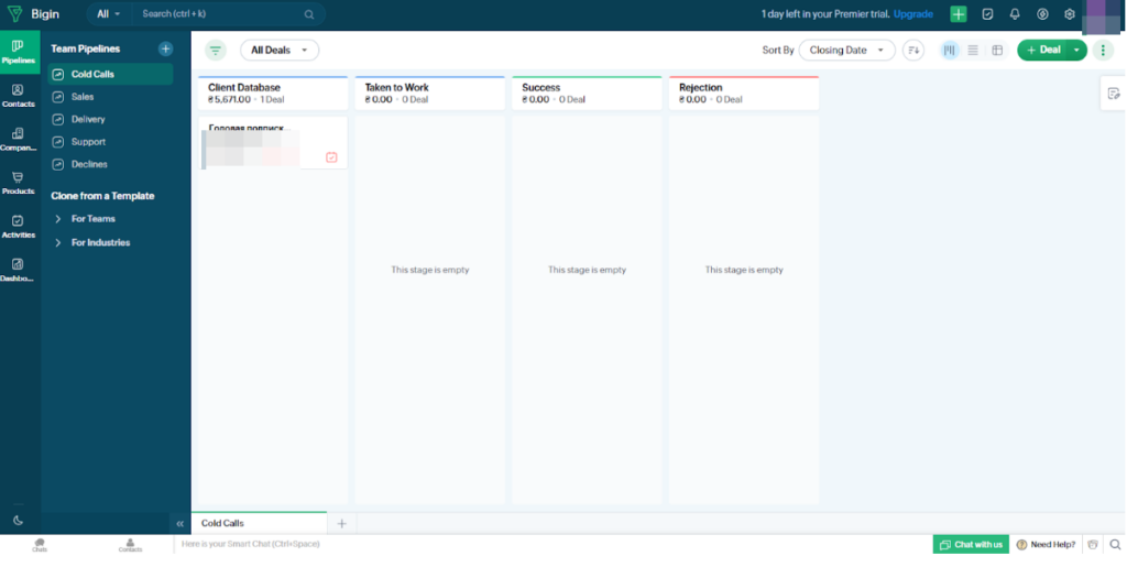 Впровадження Zoho CRM для компанії консультанта з питань офтальмології, міжнародний клієнт
